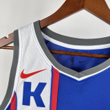 2023-24 Kings MONK #0 Blue City Edition Top Quality Hot Pressing NBA Jersey