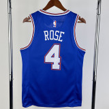 2021-22 KNICKS ROSE #4 Blue Top Quality Hot Pressing NBA Jersey (Trapeze Edition) 飞人版