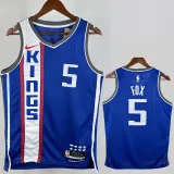 2023-24 Kings FOX #5 Blue City Edition Top Quality Hot Pressing NBA Jersey