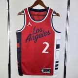 2024-25 Clippers LEONARD #2 Red Top Quality Hot Pressing NBA Jersey (Trapeze Edition) 飞人版