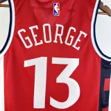 2024-25 Clippers GEORGE #13 Red Top Quality Hot Pressing NBA Jersey (Trapeze Edition) 飞人版