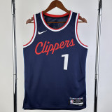 2024-25 Clippers HARDEN #1 Navy Blue Away Top Quality Hot Pressing NBA Jersey