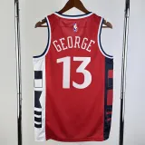 2024-25 Clippers GEORGE #13 Red Top Quality Hot Pressing NBA Jersey (Trapeze Edition) 飞人版