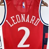 2024-25 Clippers LEONARD #2 Red Top Quality Hot Pressing NBA Jersey (Trapeze Edition) 飞人版