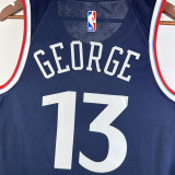 2024-25 Clippers GEORGE #13 Navy Blue Away Top Quality Hot Pressing NBA Jersey