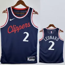 2024-25 Clippers LEONARD #2 Navy Blue Away Top Quality Hot Pressing NBA Jersey