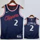 2024-25 Clippers LEONARD #2 Navy Blue Away Top Quality Hot Pressing NBA Jersey