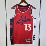 2024-25 Clippers GEORGE #13 Red Top Quality Hot Pressing NBA Jersey (Trapeze Edition) 飞人版