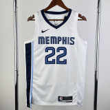 2022-23 Grizzlies BANE #22 White City Edition Home Top Quality Hot Pressing NBA Jersey