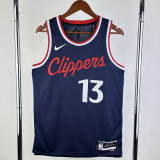 2024-25 Clippers GEORGE #13 Navy Blue Away Top Quality Hot Pressing NBA Jersey