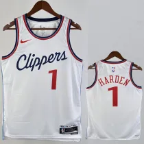 2024-25 Clippers HARDEN #1 White City Edition Home Top Quality Hot Pressing NBA Jersey
