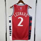 2024-25 Clippers LEONARD #2 Red Top Quality Hot Pressing NBA Jersey (Trapeze Edition) 飞人版