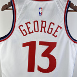 2024-25 Clippers GEORGE #13 White City Edition Home Top Quality Hot Pressing NBA Jersey