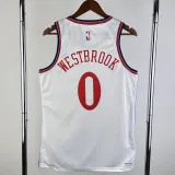 2024-25 Clippers WESTBROOK #0 White City Edition Home Top Quality Hot Pressing NBA Jersey