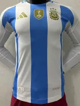 2024-25 Argentina Home Long Sleeve Player Version Soccer Jersey (长袖球员)