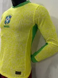 2024-25 Brazil Home Long Sleeve Player Version Soccer Jersey (长袖球员)