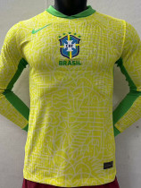 2024-25 Brazil Home Long Sleeve Player Version Soccer Jersey (长袖球员)
