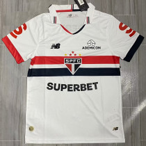 2024-25 Sao Paulo Home Print Sponsor Fans Soccer Jersey (带全广告)