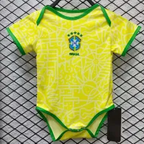 2024-25 Brazil Home Baby Infant Crawl Suit