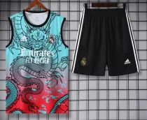 2024-25 RMA Green-Red Tank top and shorts suit #龙