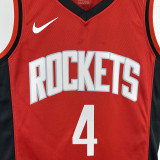 2022-23 ROCKETS GREEN #4 Red Away Top Quality Hot Pressing NBA Jersey