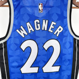2023-24 Magic WAGNER #22 Dark Blue Top Quality Hot Pressing NBA Jersey (Retro Logo)(V领)