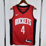 2022-23 ROCKETS GREEN #4 Red Away Top Quality Hot Pressing NBA Jersey