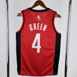 2022-23 ROCKETS GREEN #4 Red Away Top Quality Hot Pressing NBA Jersey
