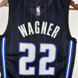2022-23 Magic WAGNER #22 Black Away Top Quality Hot Pressing NBA Jersey（黑色条纹）