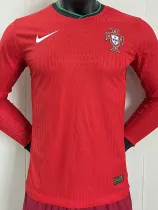 2024-25 Portugal Home Long Sleeve Player Version Soccer Jersey (长袖球员)