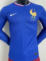 2024-25 France Home Long Sleeve Player Version Soccer Jersey (长袖球员)
