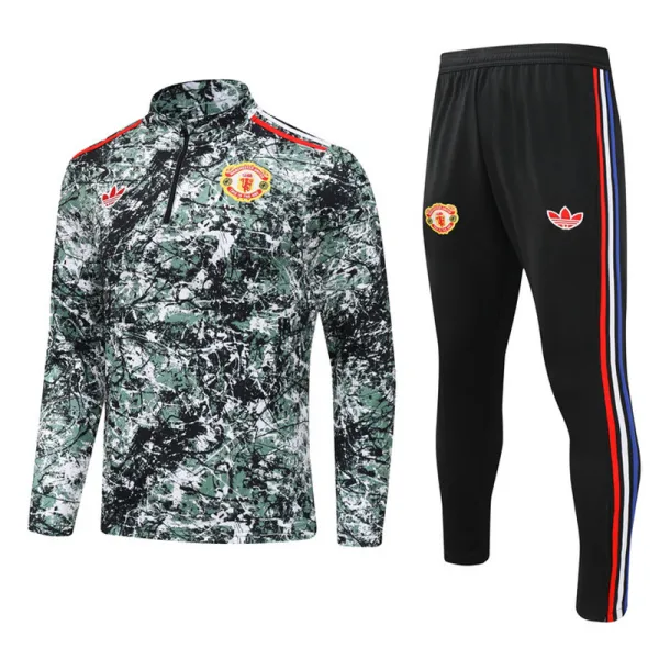 2024-25 Man Utd Green Half Pull Tracksuit (半拉链)