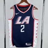 2018-19 Clippers LEONARD #2 Dark Blue City Edition Top Quality Hot Pressing NBA Jersey