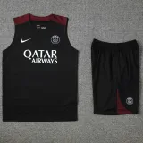 2024-25 PSG Black Tank top and shorts suit