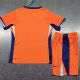 2024-25 Netherlands Home Kids Soccer Jersey