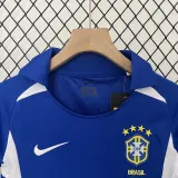 2002 Brazil Away Kids Retro Soccer Jersey