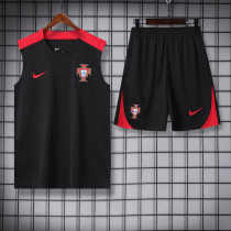 2024-25 Portugal Black Tank top and shorts suit