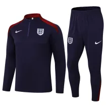 2024-25 England Purple Blue Half Pull Tracksuit (半拉链)