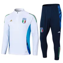 2024-25 Italy White Half Pull Tracksuit (半拉链)
