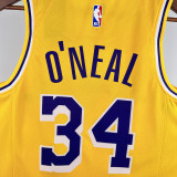 2022-23 LAKERS O'NEAL #34 Yellow Top Quality Hot Pressing NBA Jersey(圆领)