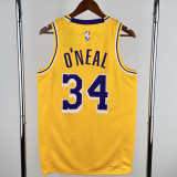 2022-23 LAKERS O'NEAL #34 Yellow Top Quality Hot Pressing NBA Jersey(圆领)