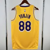 2022-23 LAKERS YUNJIN #88 Yellow Top Quality Hot Pressing NBA Jersey(圆领)