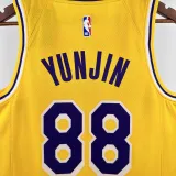 2022-23 LAKERS YUNJIN #88 Yellow Top Quality Hot Pressing NBA Jersey(圆领)