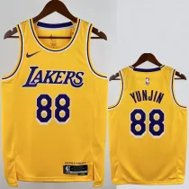 2022-23 LAKERS YUNJIN #88 Yellow Top Quality Hot Pressing NBA Jersey(圆领)