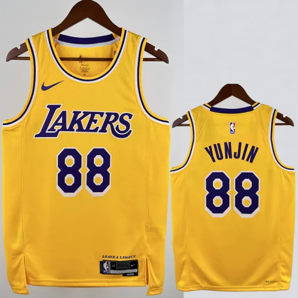2022-23 LAKERS YUNJIN #88 Yellow Top Quality Hot Pressing NBA Jersey(圆领)