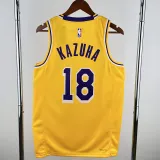 2022-23 LAKERS KAZUHA #18 Yellow Top Quality Hot Pressing NBA Jersey(圆领)