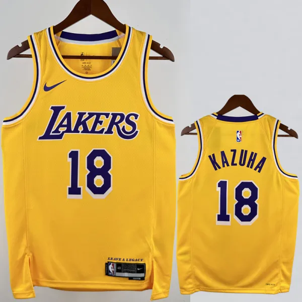 2022-23 LAKERS KAZUHA #18 Yellow Top Quality Hot Pressing NBA Jersey(圆领)