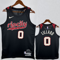 2023-24 Trail Blazers LILLARD #0 Black City Edition Top Quality Hot Pressing NBA Jersey