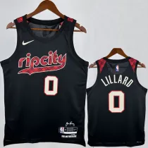 2023-24 Trail Blazers LILLARD #0 Black City Edition Top Quality Hot Pressing NBA Jersey