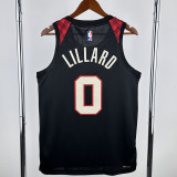 2023-24 Trail Blazers LILLARD #0 Black City Edition Top Quality Hot Pressing NBA Jersey